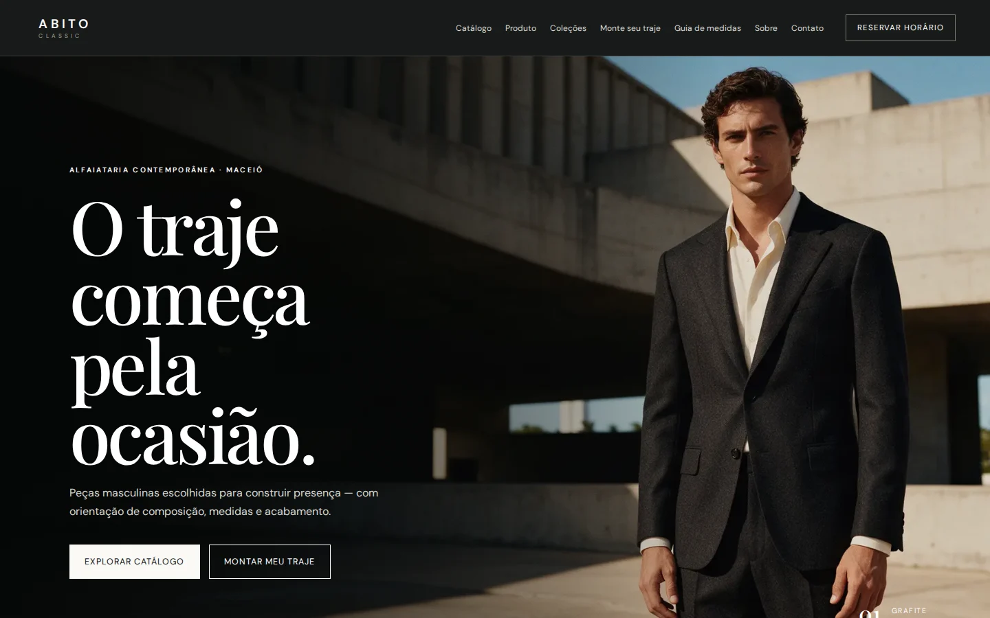 Abito Classic — captura da página inicial