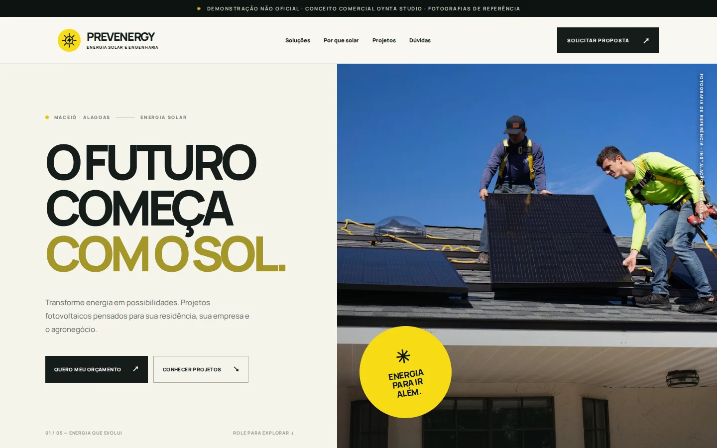 Prevenergy — captura da página inicial
