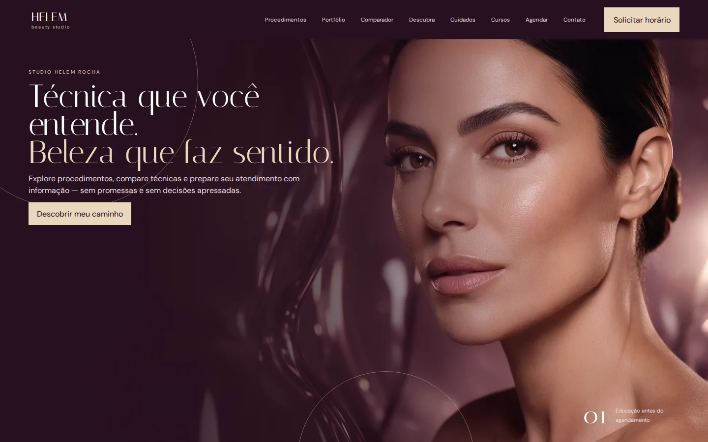 Studio Helem Rocha — captura da página inicial