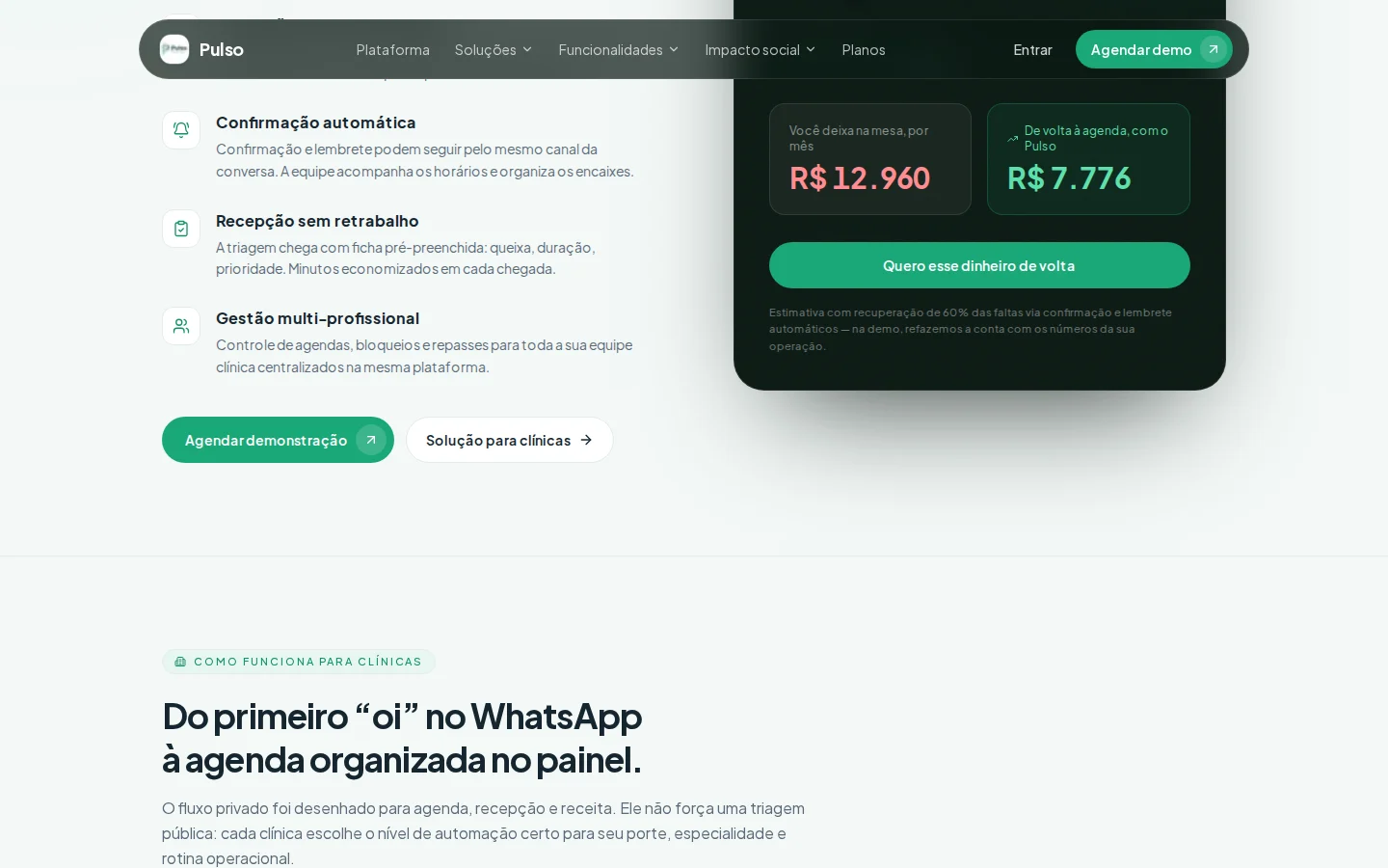 PULSO HEALTH — interface, captura 01