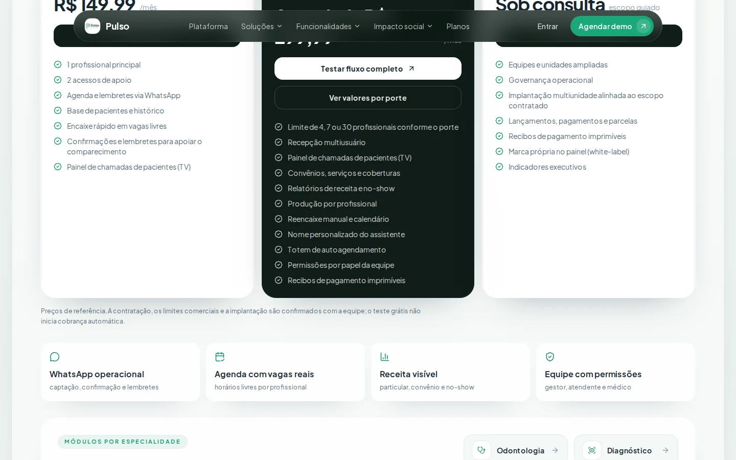 PULSO HEALTH — interface, captura 04
