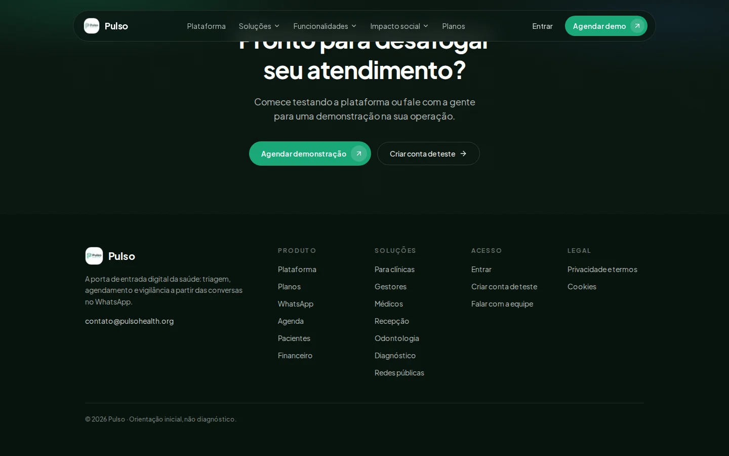 PULSO HEALTH — interface, captura 05